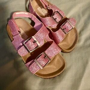 Crazy 8 Pink Glitter Double-Buckle Sandals
